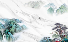 爵士白意境新山水画 TIF分层