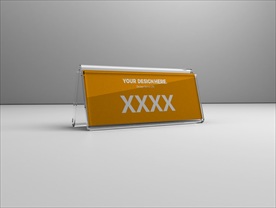 黄简约大气透明亚克力桌面台牌办