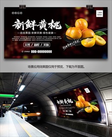 黄桃展架单页海报灯箱展板易拉宝