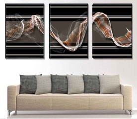 新中式抽象山水飘带装饰无框画