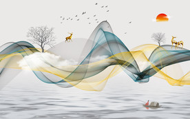 新中式电视背景墙