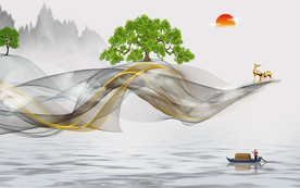 新中式电视背景墙