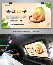 柚子灯箱单页展板展架挂画海报