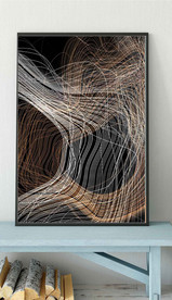 北欧风烁金抽象金色线条玄关装饰