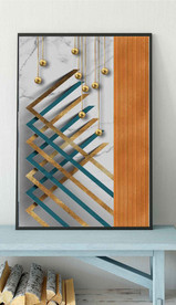 晶瓷抽象几何油画玄关装饰画