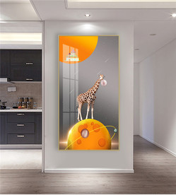 爱马仕长颈鹿玄关装饰画