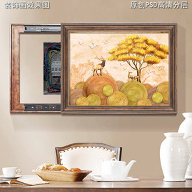 美式复古电表箱装饰画