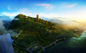 山顶宝塔效果图