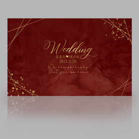 水彩红色婚礼背景