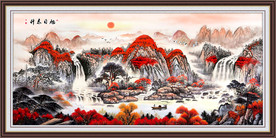 旭日东升风景画