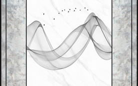 新中式大理石电视背景墙