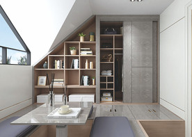 全屋定制镶金条卧室衣柜榻榻米图