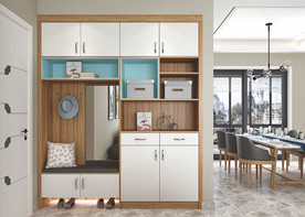 全屋定制简约板式玄关鞋柜图