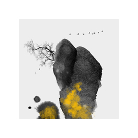 水墨创意抽象山水装饰画