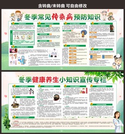 预防传染病冬季养生健康宣传栏