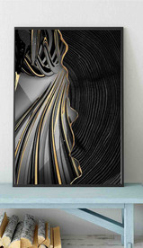 现代烁金水墨金色年轮木纹装饰画