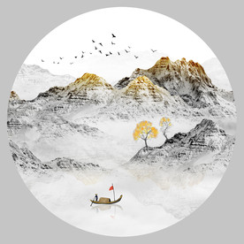 圆形山水画