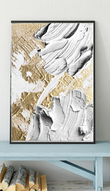 抽象金色油漆油画玄关装饰画