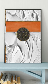 爱马仕抽象金色油漆油画装饰画