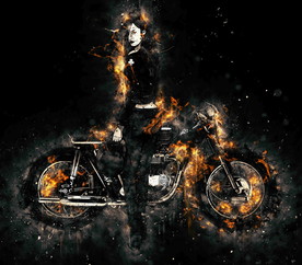 火焰美女摩托车