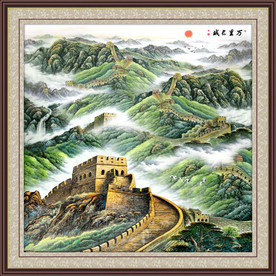 国画长城国画万里长城国画山水画