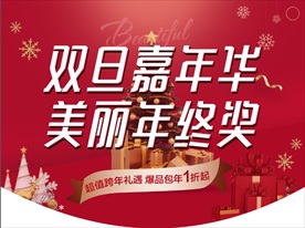 医美圣诞元旦节主题活动吊旗海报