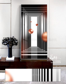 创意3D立体黑白空间装饰画