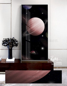 线条宇宙星空玄关装饰画