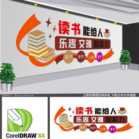 图书室 阅读室文化墙