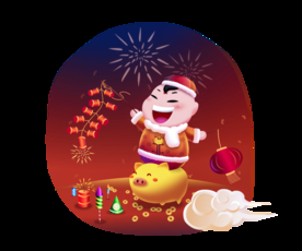 牛年财神卡通插画