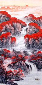 旭日东升 山水画