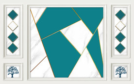 几何护墙板电视背景墙