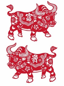 2021牛年剪纸元素