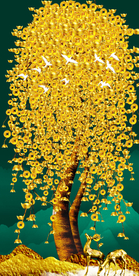 发财树 装饰画 玄关画