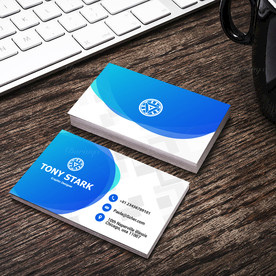 简约通用名片双面PSD展开图图