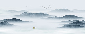 巨幅意境山水画