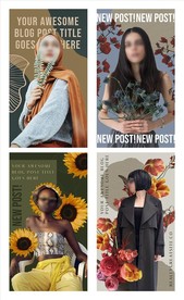 莫兰迪色花卉海报