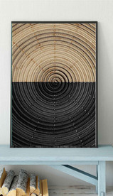 现代烁金水墨金色年轮木纹装饰画