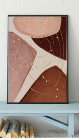 爱马仕北欧抽象几何油画玄关装饰