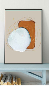 爱马仕北欧抽象几何油画玄关装饰