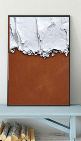 爱马仕北欧风抽象油漆油画装饰画