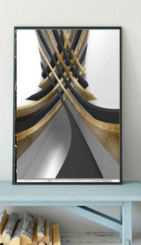 北欧金色抽象几何空间装饰画