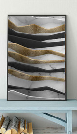 北欧金色抽象几何空间装饰画