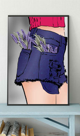 现代北欧鲜花性感美女玄关装饰画