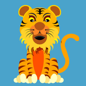 卡通顽皮虎 老虎
