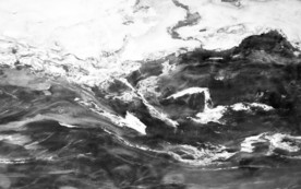 现代北欧水墨山大理石拼花背景墙