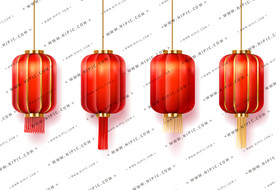 矢量花灯包装春联窗花