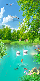 自然流水3D玄关