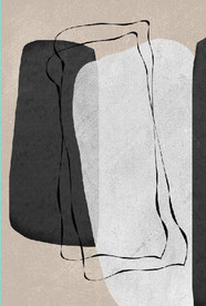 北欧抽象几何油画玄关装饰画