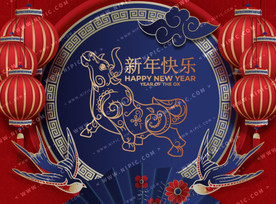 矢量底图包装春联窗花主K